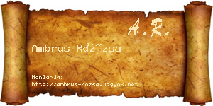 Ambrus Rózsa névjegykártya