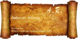 Ambrus Rózsa névjegykártya