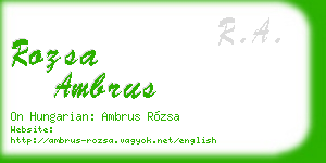rozsa ambrus business card